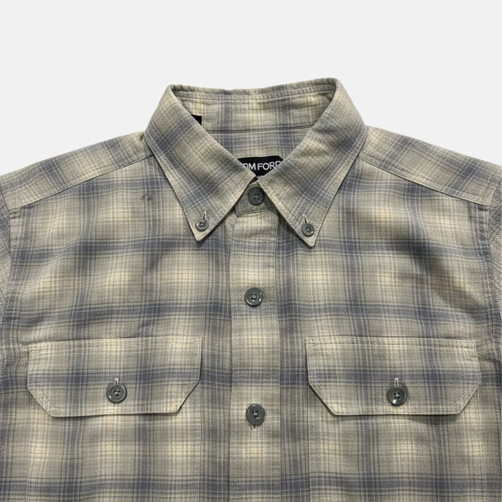 Super Flea Market+Tom Ford+Grey and blue plaid shirt +Joko Winterscheidt+2